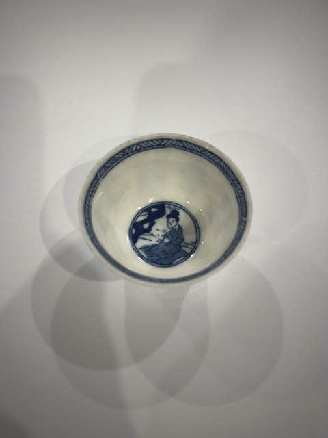 古玩陶瓷青花人物紋杯真品鑒賞圖