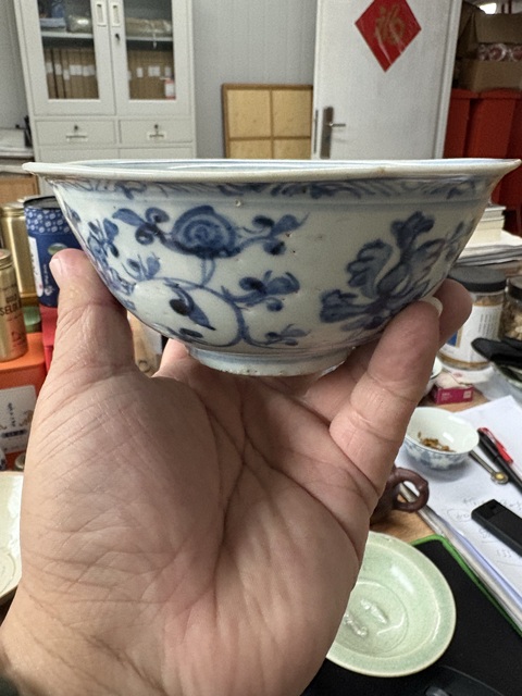 古玩陶瓷花卉紋青花碗拍賣，當前價格5566元