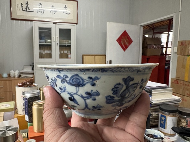 古玩陶瓷花卉紋青花碗拍賣，當前價格5566元