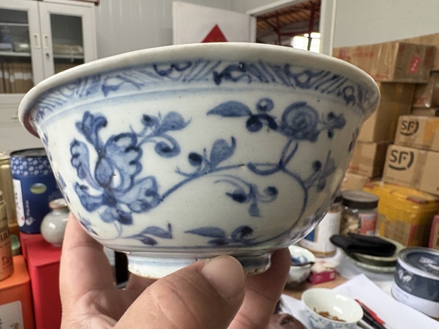 古玩陶瓷花卉紋青花碗拍賣，當前價格5566元