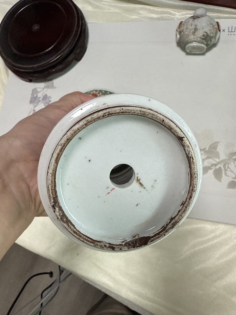 古玩陶瓷五彩花鳥紋花觚真品鑒賞圖