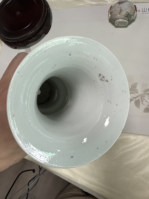 古玩陶瓷五彩花鳥紋花觚真品鑒賞圖