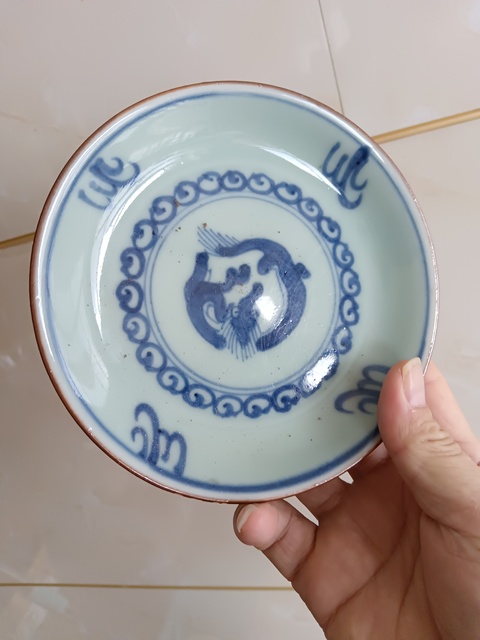 古玩陶瓷萬歷年制款民國青釉青花龍紋賞盤拍賣，當(dāng)前價格299元