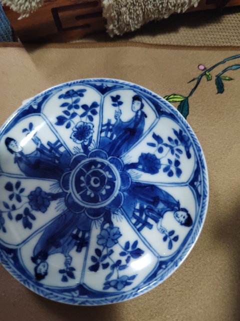 古玩陶瓷清康熙 青花四美圖小盤真品鑒賞圖