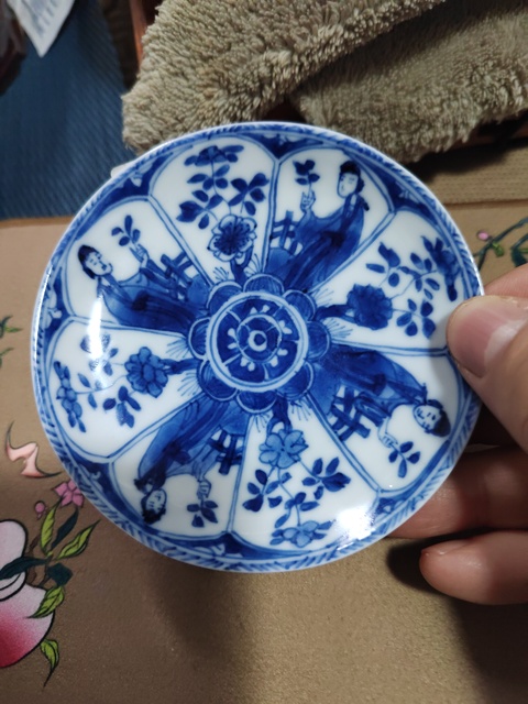 古玩陶瓷清康熙 青花四美圖小盤真品鑒賞圖