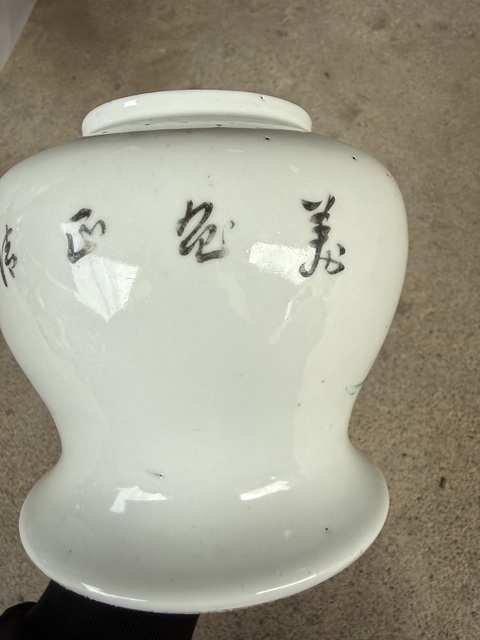 古玩陶瓷民國粉彩桃花美女將軍罐真品鑒賞圖