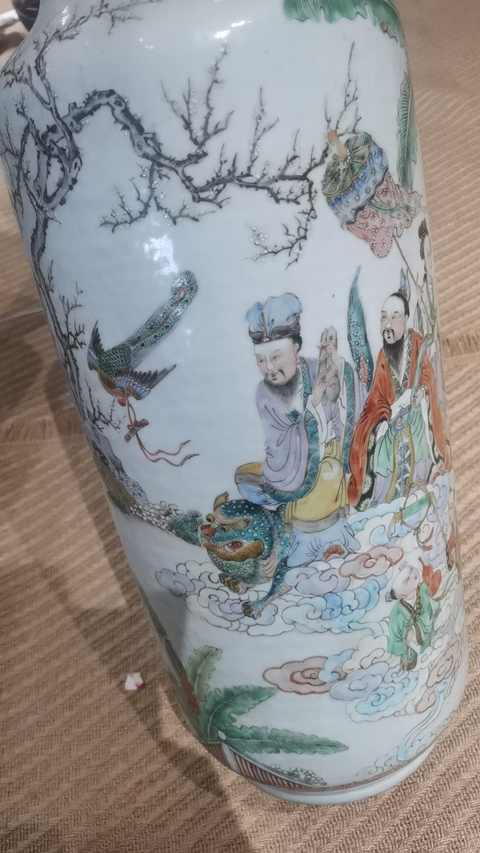 古玩陶瓷廣彩人物故事大瓶真品鑒賞圖