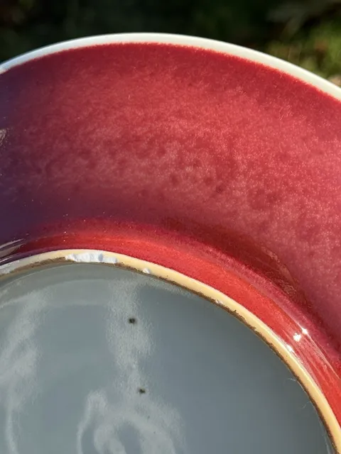 古玩陶瓷清乾隆紅釉盤(pán)拍賣(mài)，當(dāng)前價(jià)格5000元