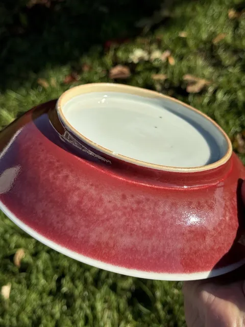 古玩陶瓷清乾隆紅釉盤(pán)拍賣(mài)，當(dāng)前價(jià)格5000元