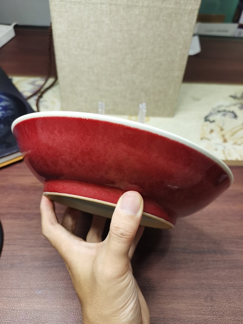 古玩陶瓷清乾隆紅釉盤(pán)拍賣(mài)，當(dāng)前價(jià)格5000元