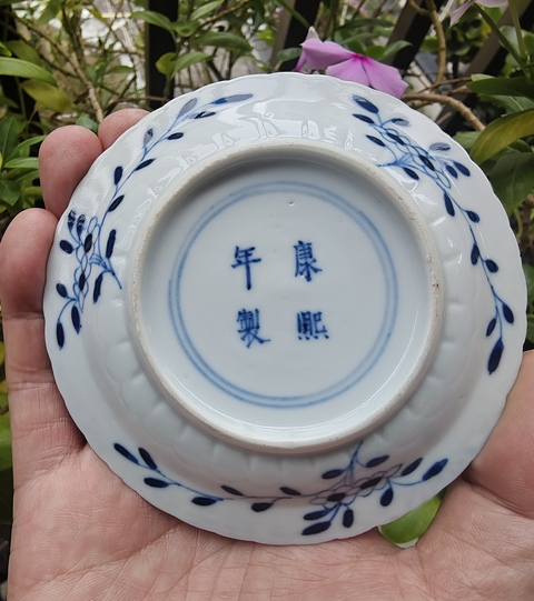 古玩陶瓷光緒青花魚藻紋盤真品鑒賞圖