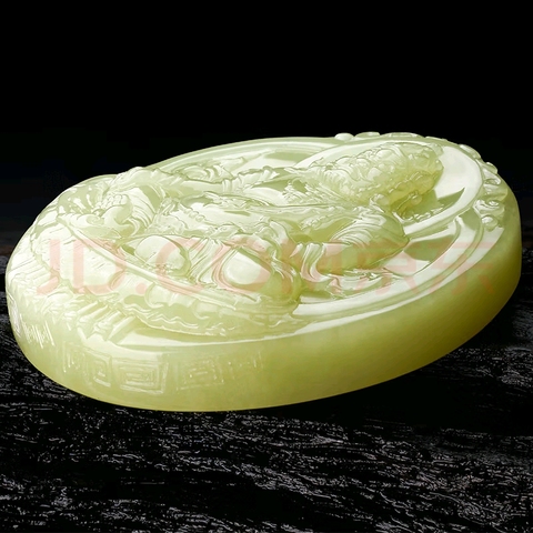 古玩玉器和田玉雕“財神牌”真品鑒賞圖