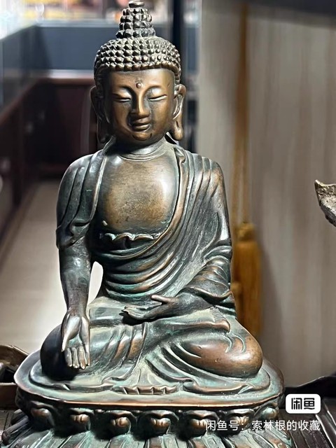 古玩銅器銅釋迦摩尼真品鑒賞圖