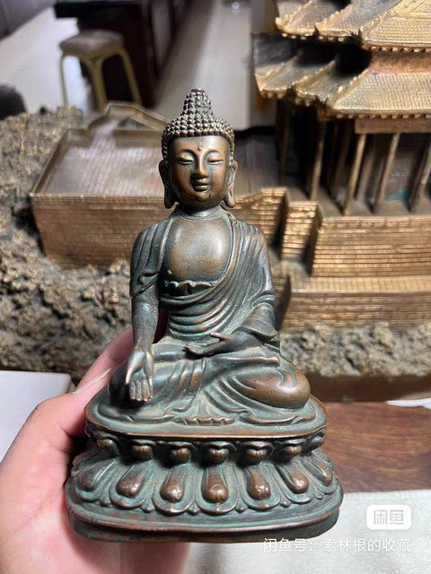 古玩銅器銅釋迦摩尼真品鑒賞圖