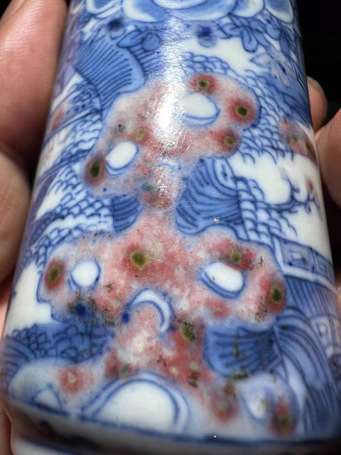 古玩陶瓷青花釉里紅鼻煙壺真品鑒賞圖