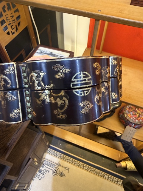 古玩雜項大漆描金捧盒真品鑒賞圖