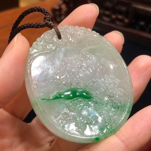 古玩雜項(xiàng)翡翠牌真品鑒賞圖