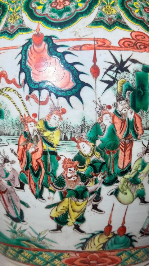 古玩陶瓷人物缸真品鑒賞圖