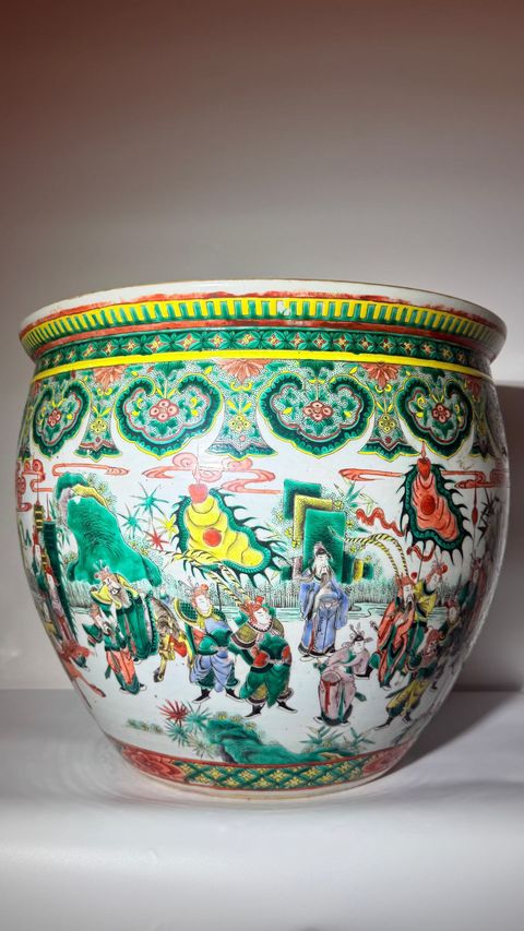 古玩陶瓷人物缸真品鑒賞圖