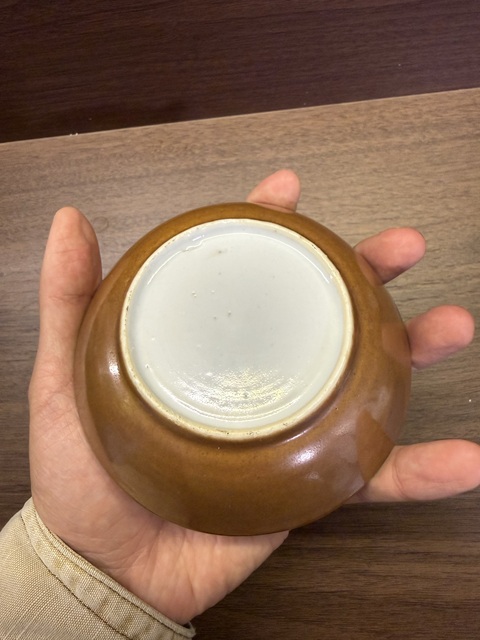 古玩陶瓷乾隆外紫金釉內廣彩小碟拍賣，當前價格380元