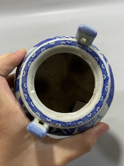 古玩陶瓷民國青花香爐真品鑒賞圖