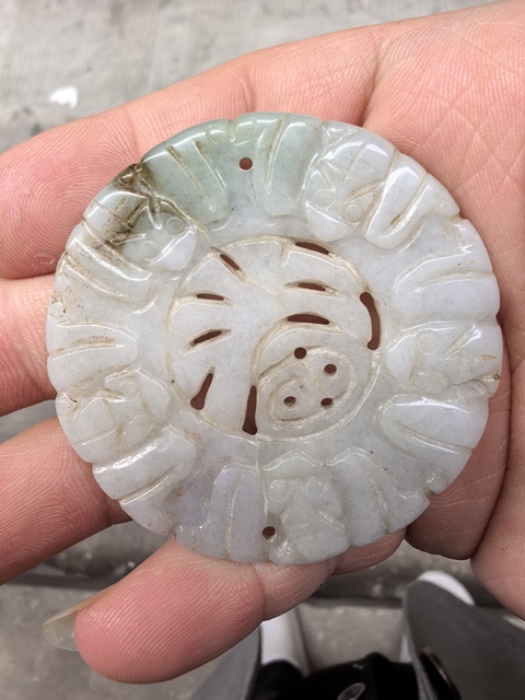 古玩玉器翡翠雕“五福佩”真品鑒賞圖