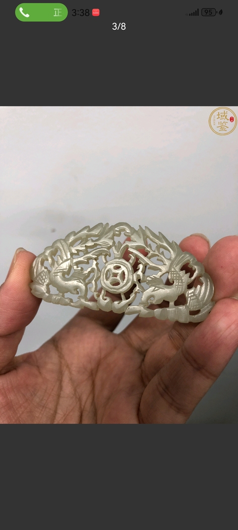 古玩玉器和田玉雙鳳牌真品鑒賞圖