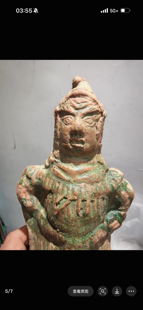 古玩陶瓷西壩窯綠釉人物造像真品鑒賞圖