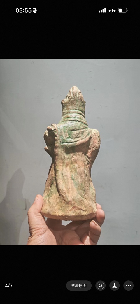 古玩陶瓷西壩窯綠釉人物造像真品鑒賞圖