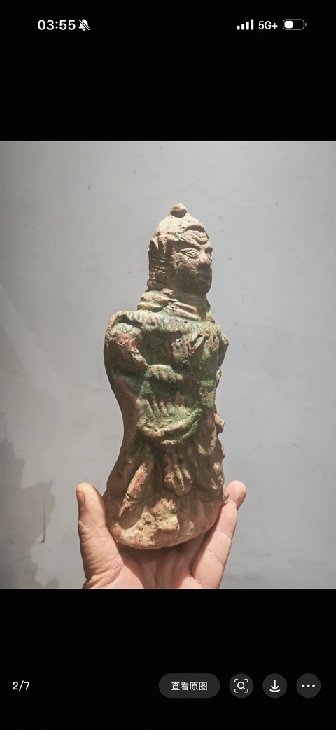 古玩陶瓷西壩窯綠釉人物造像真品鑒賞圖