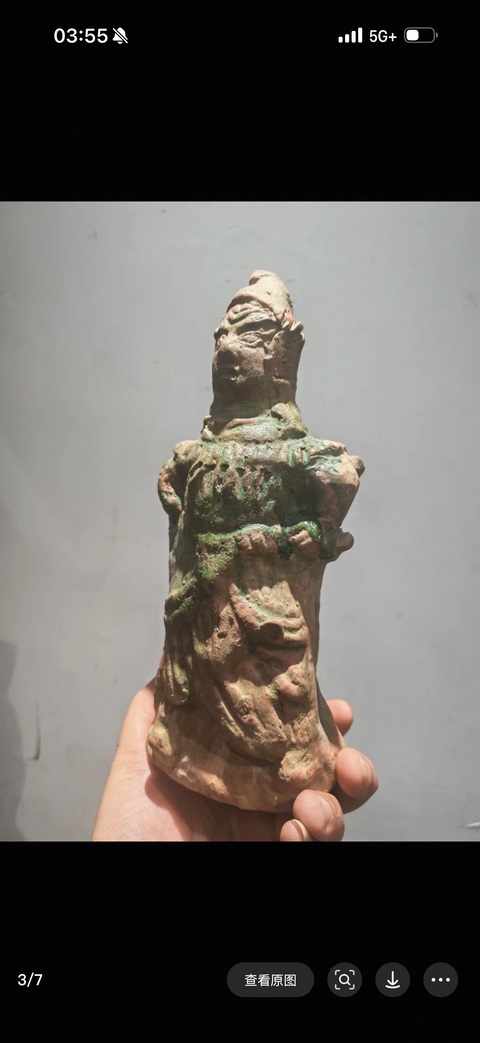 古玩陶瓷西壩窯綠釉人物造像真品鑒賞圖