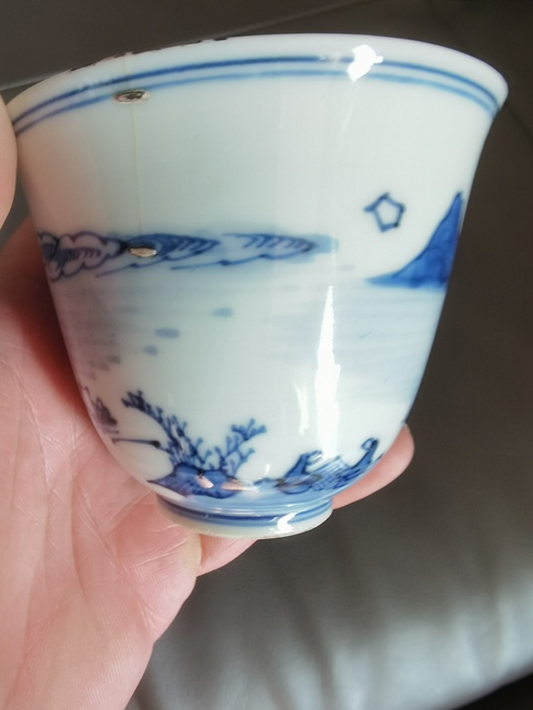 古玩陶瓷青花杯真品鑒賞圖