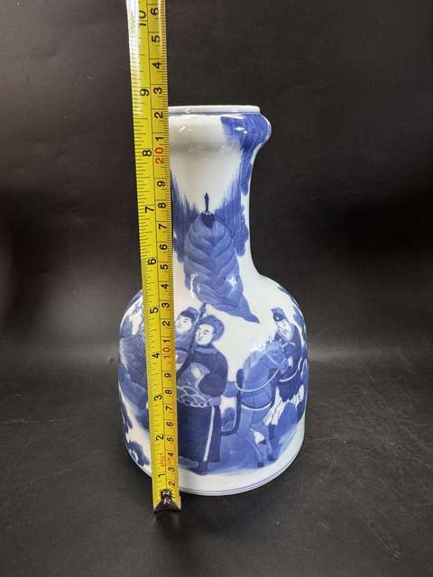 古玩陶瓷新仿晚清青花洗口尊真品鑒賞圖