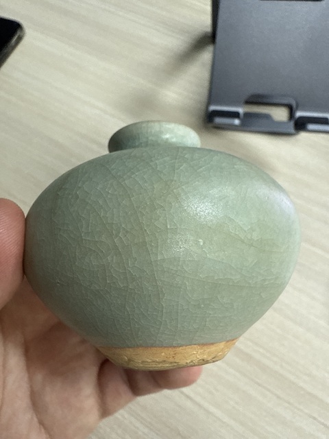 古玩陶瓷龍泉窯青釉水盂真品鑒賞圖