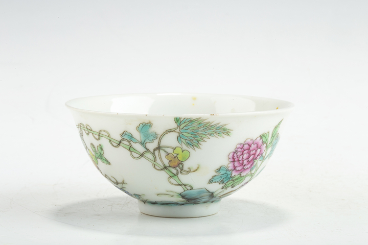 古玩陶瓷民國·粉彩癩瓜福祿紋茶圓真品鑒賞圖