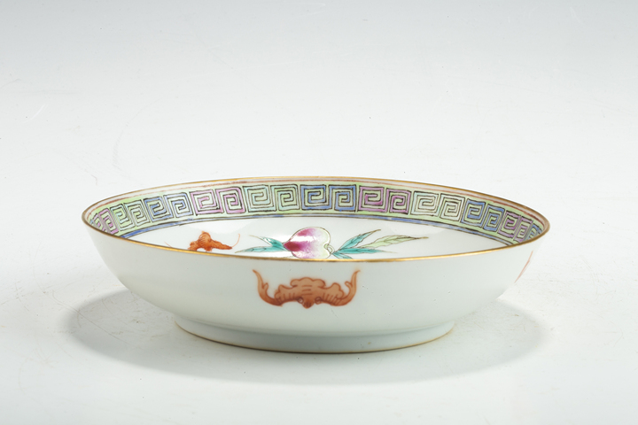 古玩陶瓷清光緒·粉彩九桃紋盤(pán)（官）真品鑒賞圖