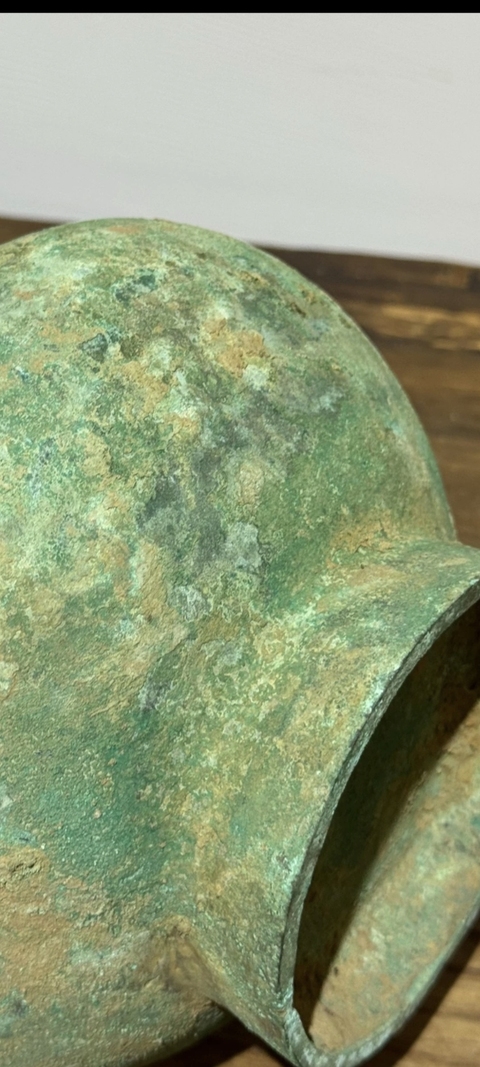 古玩銅器漢代青銅蒜頭瓶真品鑒賞圖