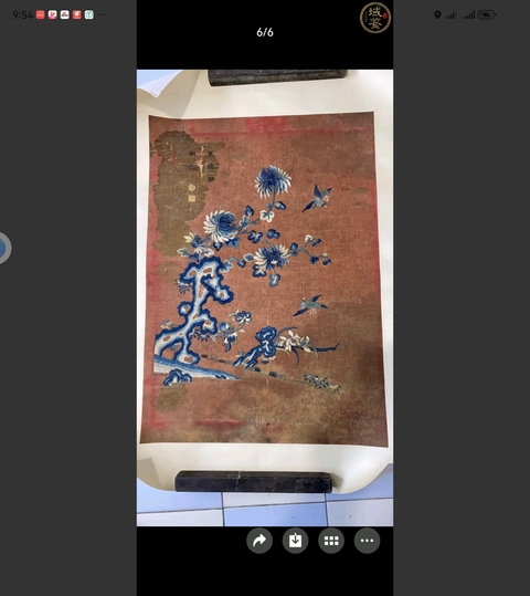 古玩雜項蘇繡山石花鳥圖真品鑒賞圖