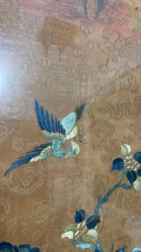 古玩雜項蘇繡山石花鳥圖真品鑒賞圖