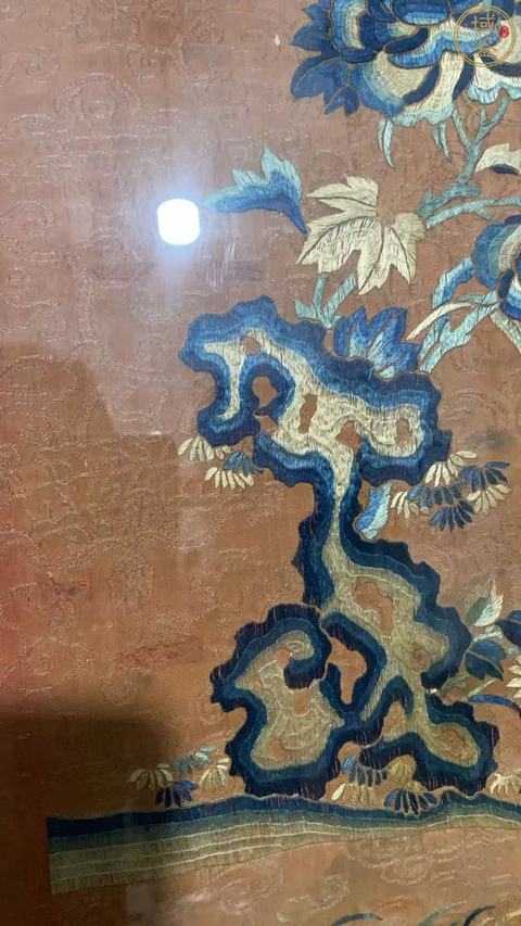 古玩雜項蘇繡山石花鳥圖真品鑒賞圖