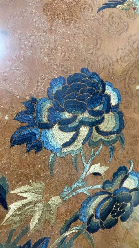 古玩雜項蘇繡山石花鳥圖真品鑒賞圖