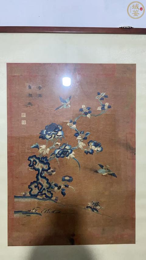 古玩雜項蘇繡山石花鳥圖真品鑒賞圖