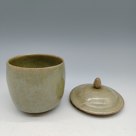 古玩陶瓷高麗青瓷蓋罐真品鑒賞圖