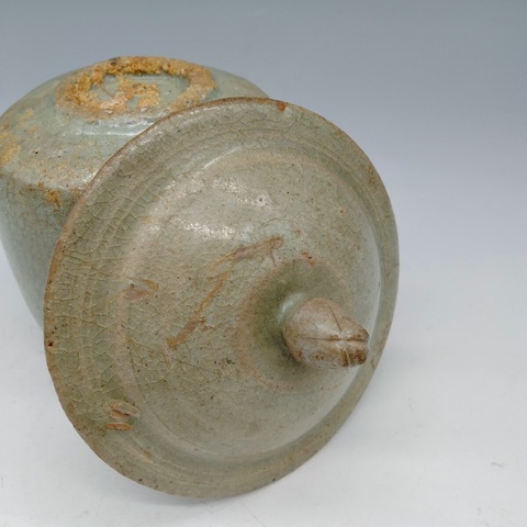 古玩陶瓷高麗青瓷蓋罐真品鑒賞圖