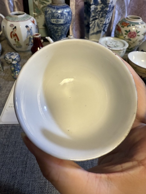 古玩陶瓷民國·粉彩竹林人物紋茶圓 真品鑒賞圖