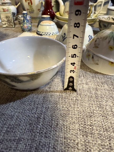 古玩陶瓷民國·粉彩竹林人物紋茶圓 真品鑒賞圖