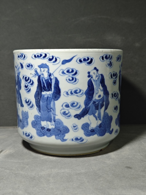 古玩陶瓷青花八仙人物紋香爐拍賣，當(dāng)前價格4500元
