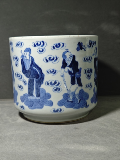 古玩陶瓷青花八仙人物紋香爐拍賣，當(dāng)前價格4500元