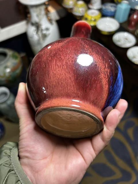 古玩陶瓷窯變釉瓶真品鑒賞圖