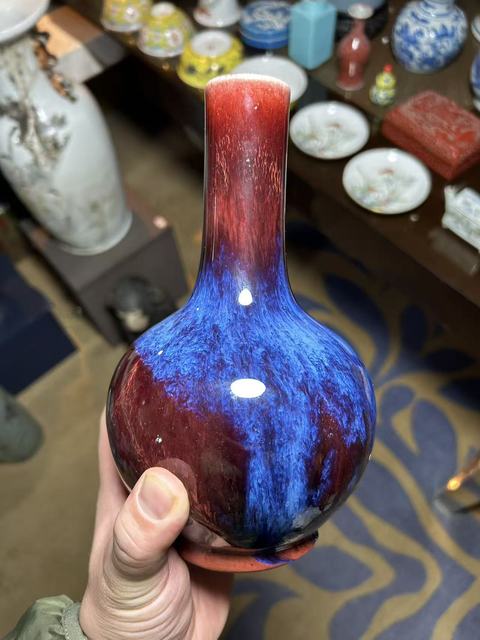 古玩陶瓷窯變釉瓶真品鑒賞圖